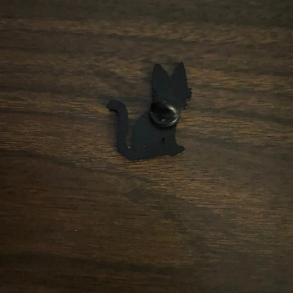 Black Cat Enamel Pin with Red Bow Anime Manga Kiki Delivery Service Ghibli